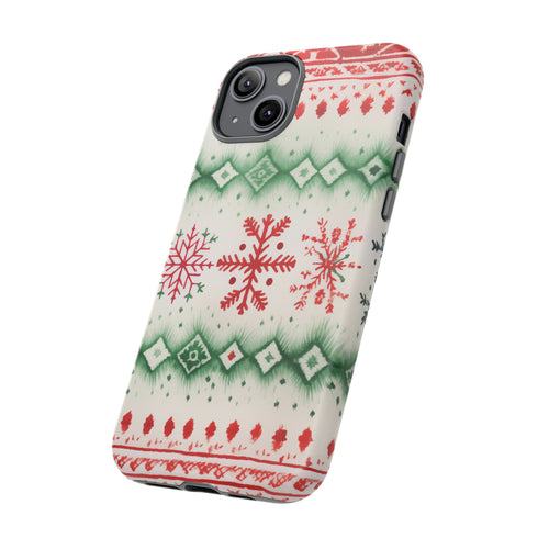 Icelandic Watercolor inspired by Christmas Sweaters - Impact Resistant Phone Case